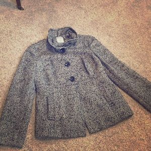 Old Navy classic tweed coat. lined with pockets